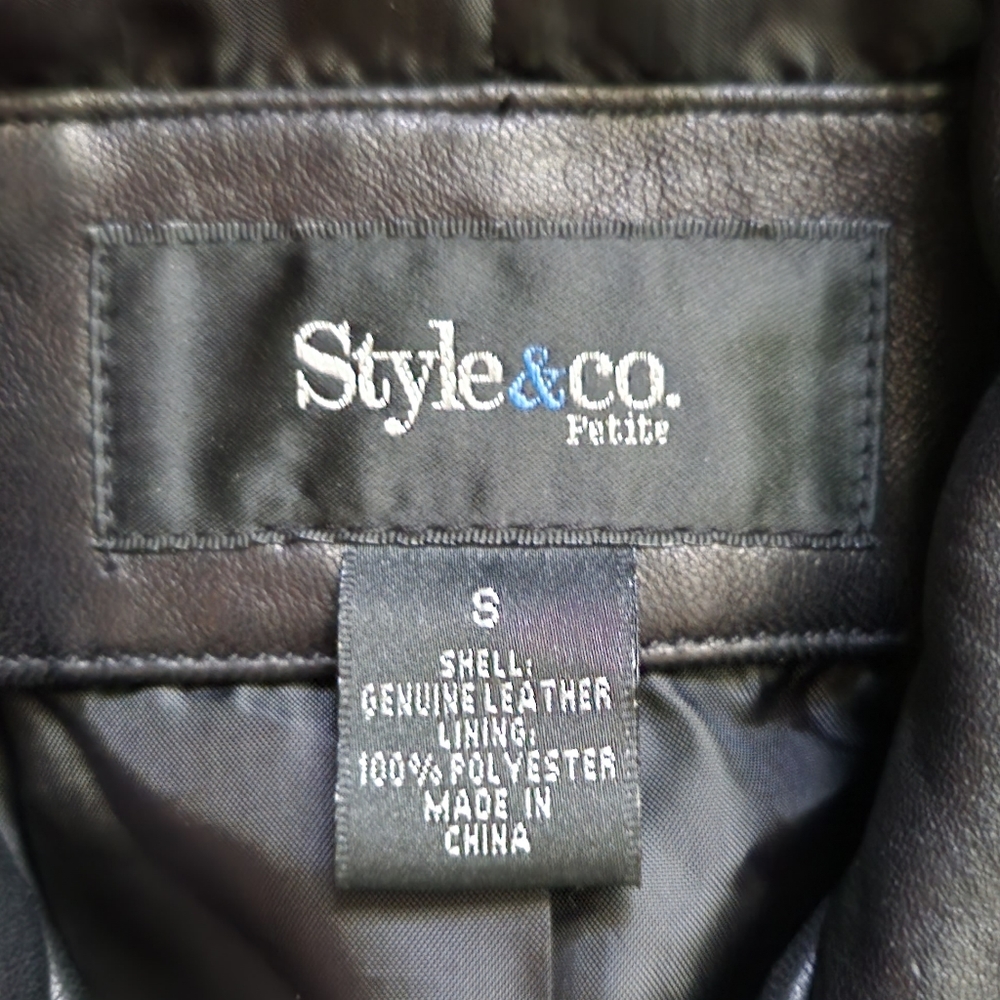 Style & Co Leather Jacket - Picture 8 of 11